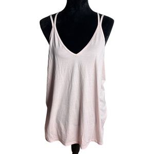 Athleta Light Pink Loose Strappy Pop Over Tank Womens Size XL